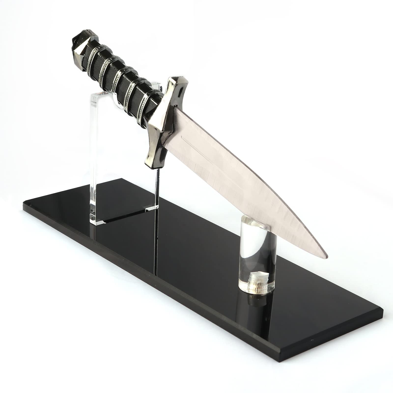 WANLIAN Knife Display Stand Knife Holder Fixed Blade Knife Collection Dagger Display Stand Holder Display Single Knife for Home Decor (Transparent)