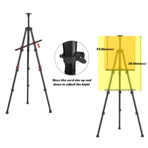 Easels for Painting Canvas, Aredy 66" Art Easel for Drawing, Portable Painting Easel Stand, Metal Table Top Easel (2 Pack)