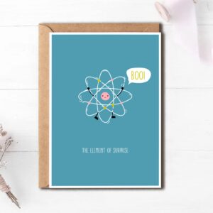 OystersPearl The Element Of Surprise - Science Birthday Card - Elements Card - Funny Birthday Card - Science Puns - Science Card - Chemistry Birthday Cards