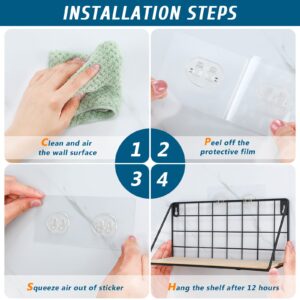 12 Pack Adhesive Hooks Sticker Strong Adhesive Wall Hooks Waterproof Adhesive Hooks for Shower Caddy Adhesive Replacement Clear Strong Sticker Hooks No Drilling Sticky Hanging Hooks (Double Hook)