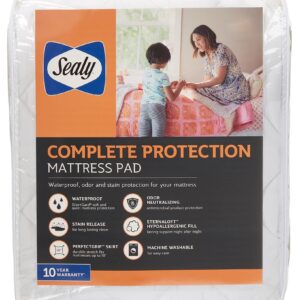 SEALY Complete Protection Mattress Pad King White