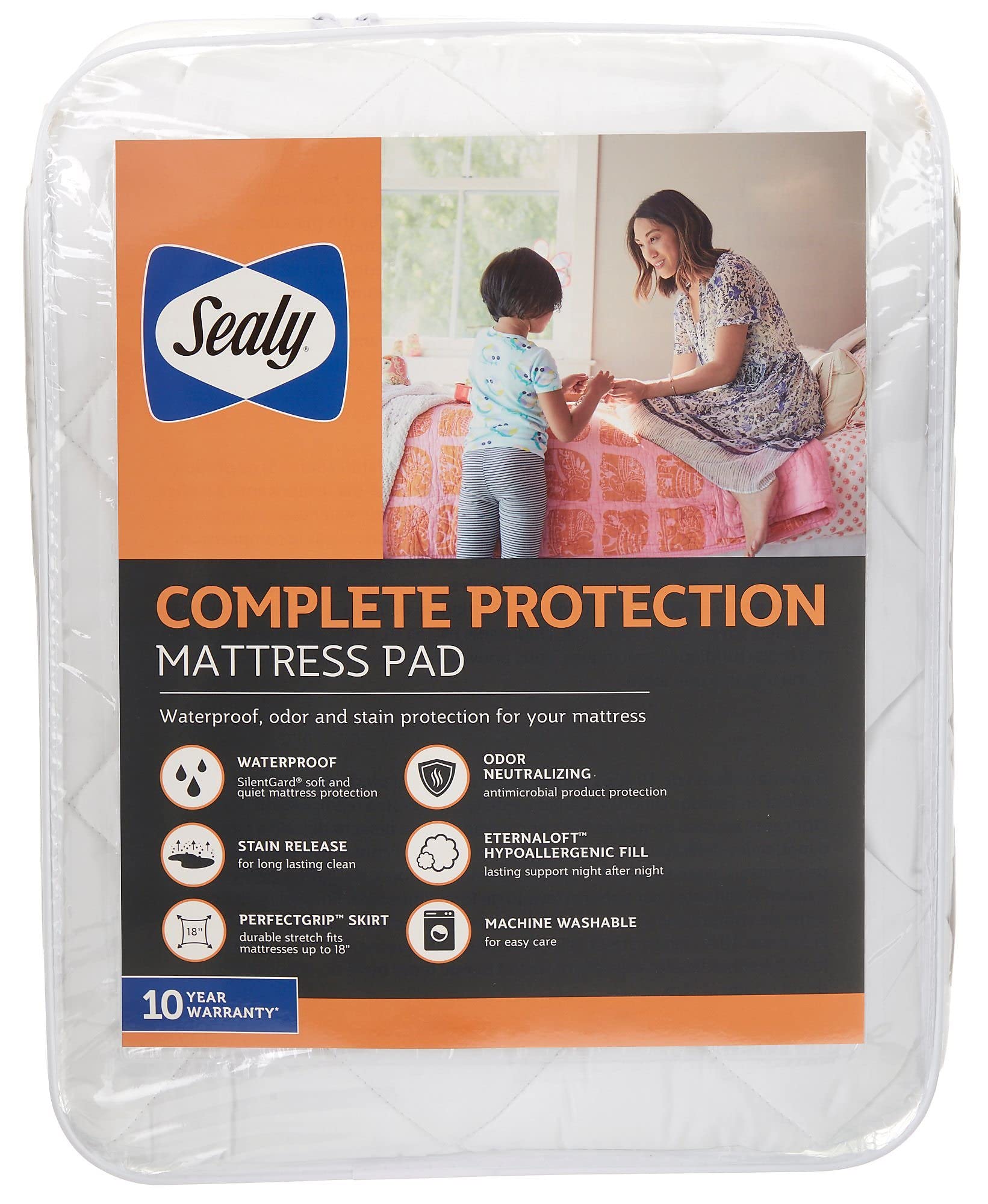 SEALY Complete Protection Mattress Pad Twin White