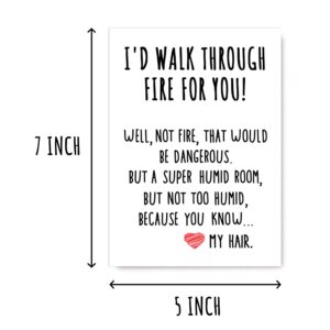 Best Friend Card - I'd Walk Through Fire For You Funny Card - Unique Family Cards Cool Birthday Christmas Gifts Idea For Men Women Friends