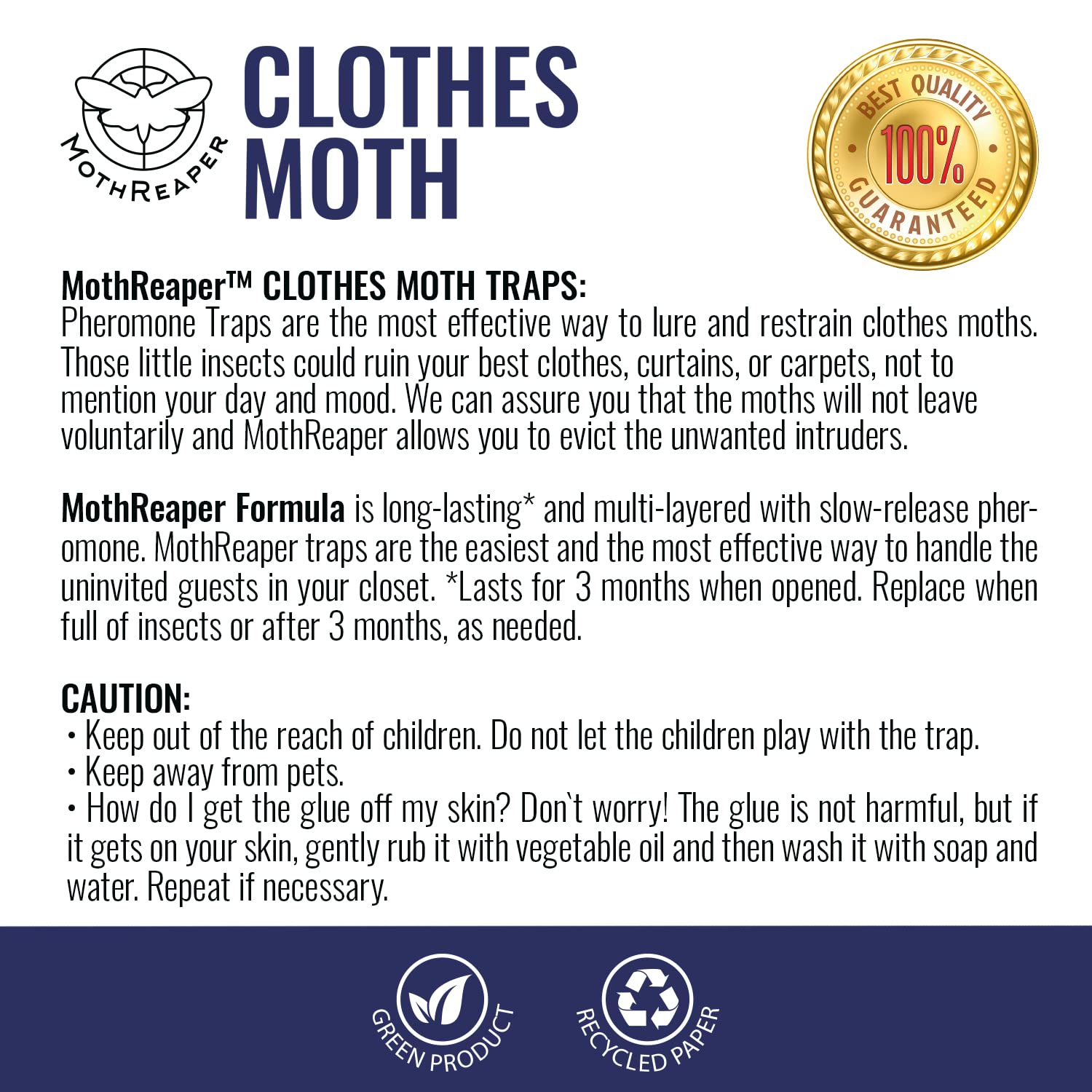 Clothing Moth Traps with Pheromones 6-Pack - Clothes Moth Trap with Lure for Closets & Wardrobes, Carpet and Fabric Moth, Wool Moths Traps Indoor Moth Treatment & Prevention