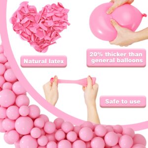 Garma Pink Balloons 12 inch, 100PCS Pink Latex Party Balloons for Balloons Arch as Valentine's Day, Birthday Party, Wedding, Anniversary, Baby Shower, Halloween Party Decorations (with Pink Ribbon)