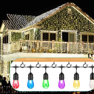 GARHWAL Screw Hooks for Outdoor String Lights 20 Pack, Q Hanger Black Ceiling Screw in Hooks with Safety Buckle for Hanging Plants, Christmas Lights, Patio Lights, Easy Release