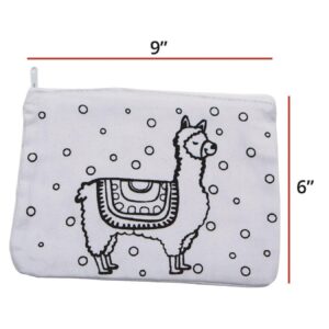 Velvet Art Canvas Llama Pouch (Pack of 12)