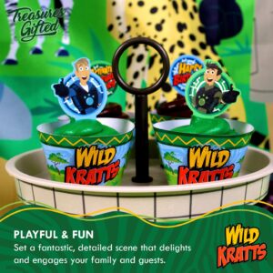 Treasures Gifted Wild Kratts 24ct Cupcake Toppers & Wrappers - Birthday Party Supplies