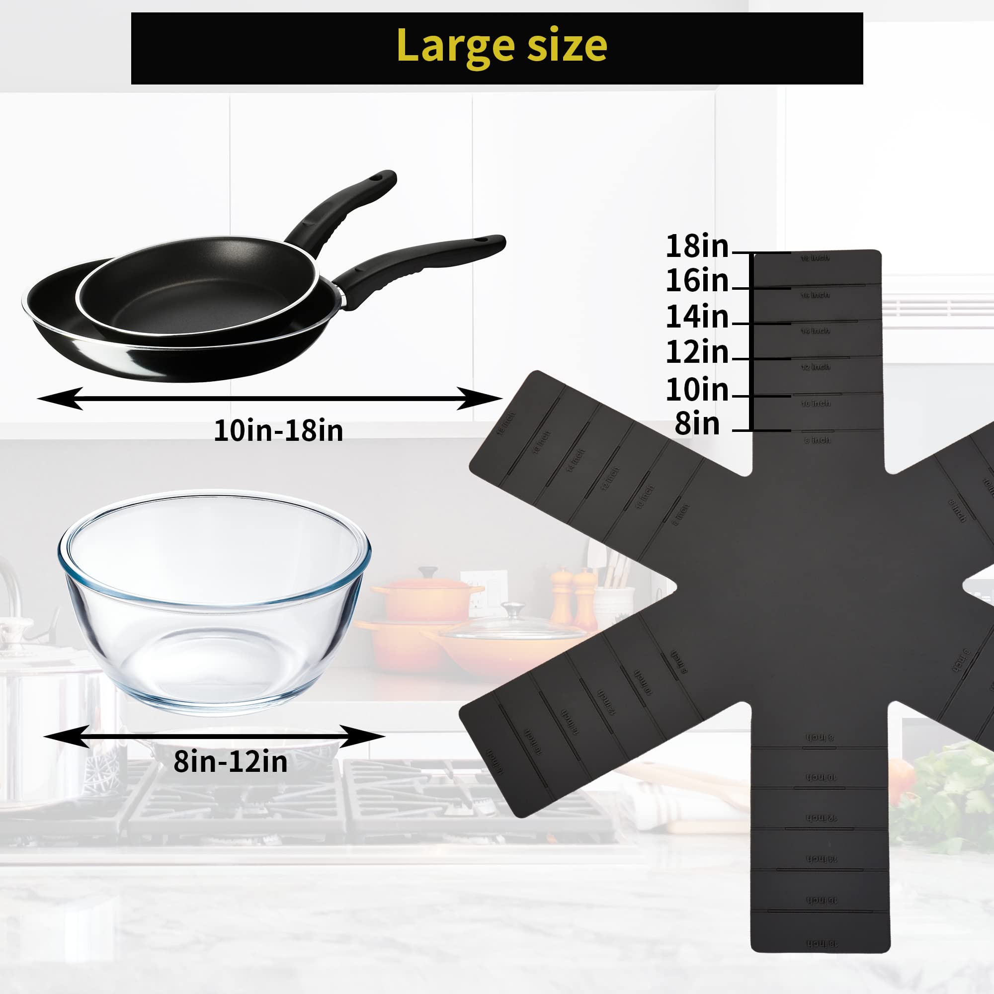 Pot and Pan Protectors for Stacking, Pot Pan Separators Cookware Protector 3 Pack, Dividers Anti-Slip Foldable for Multiple Sizes Pots and Pans Avoid to Scratching or Marring