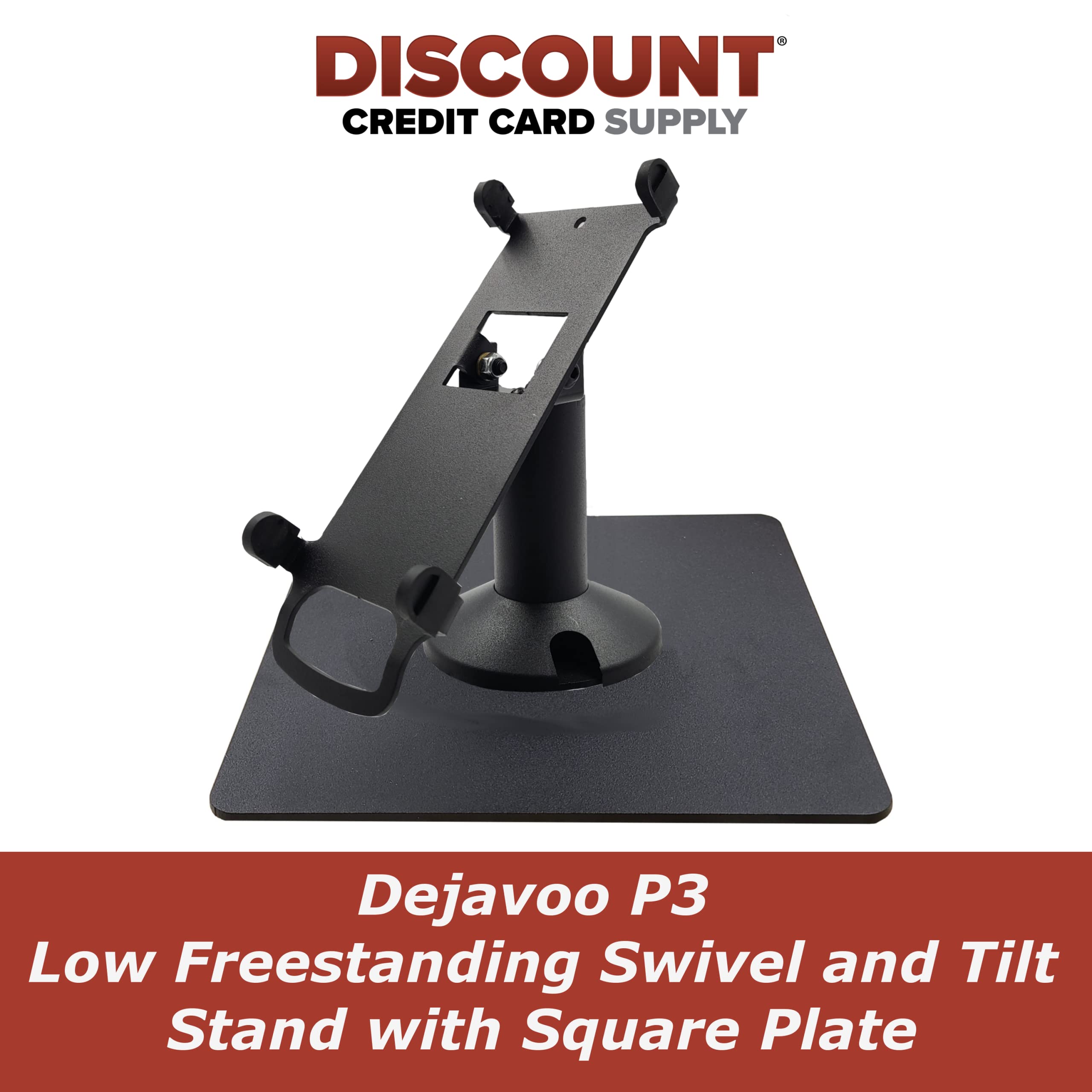 DCCSTANDS Dejavoo P3 Low Freestanding Swivel and Tilt Stand with Square Plate