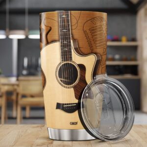 CUBICER Guitar Tumbler Gifts For Teens Guitarist Adults Husband Men Music Lovers Coffee Travel Mug Oz Stainless Steel Insulated Cup On Fathers Day Christmas Birthday Retirement