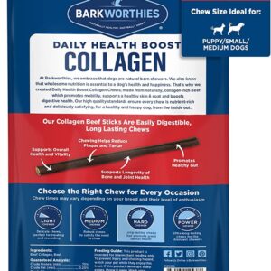 Barkworthies Premium Collagen Beef Sticks for Dogs - 2 Pack 6 inch Daily Health Collagen Chews- 8 Count Grain Free, Rawhide Free, Natural Dog Treats for Aggressive Chewers Dog Pack with E-Book