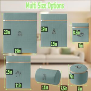 Mesh Laundry Bags, Reusable Clothing Washing Bags,Upgrade durable double layer thickened, Wash Bags for Washing Machine for Tops,Skirts, Trousers, Socks, Underwear, Bra (Green)