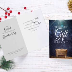 JBH Creations Greatest Gift Religious Christmas Card - Pack of 24