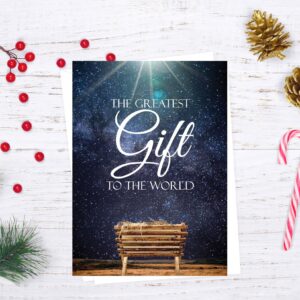 JBH Creations Greatest Gift Religious Christmas Card - Pack of 24