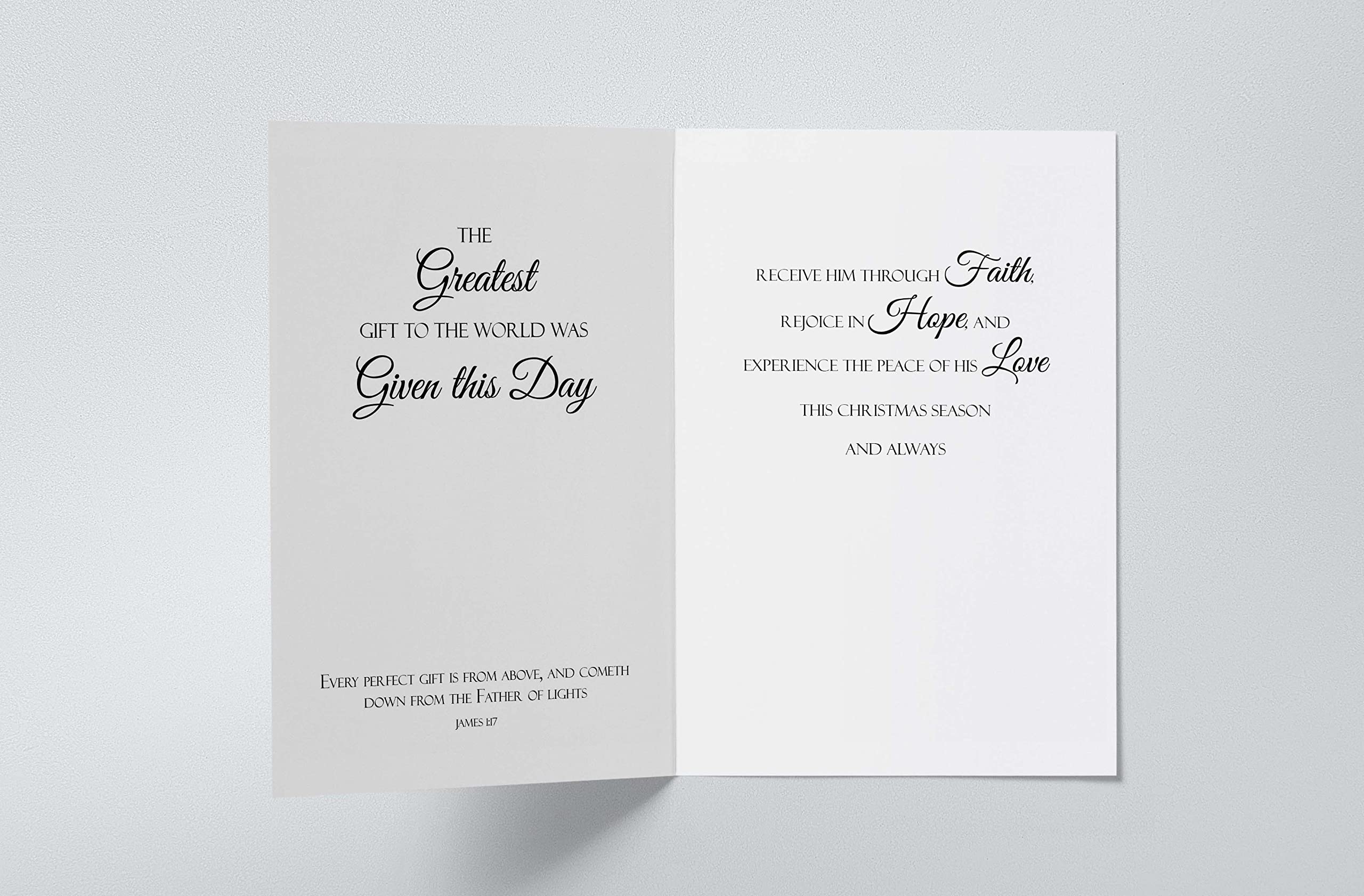 JBH Creations Greatest Gift Religious Christmas Card - Pack of 24