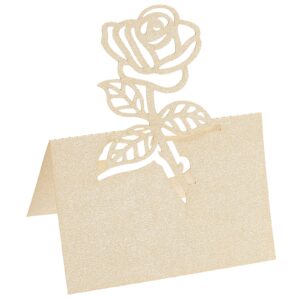 patikil table name place cards, 50pcs favor decor rose cut design blank card for wedding party seating place cards, beige