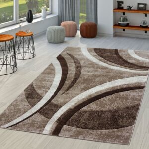 paco home brown beige area rug for living room modern abstract design, size: 2' x 3'7"