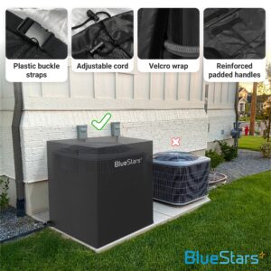 BlueStars 36"x36"x39" Central Air Conditioner Covers for Outside Unit - Heavy Duty Waterproof & Windproof Outdoor AC Units Cover for Winter (Black)