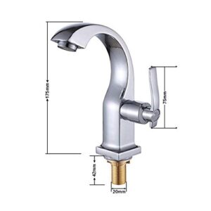 Faucet Chrome Plated Single Handle Bathroom Basin Faucet Deck Kitchen Faucet Single Hole Bathtub Single Cold Water Faucet Copper Alloy