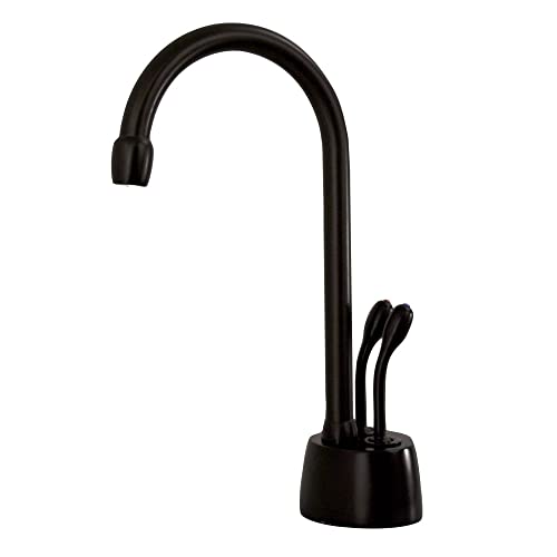 Westbrass CO147-62 Develosah 9" 2-Handle Hot and Cold Water Dispenser Faucet Kit with Heating Tank, Filter, Kitchen Sink Strainer & Disposal Trim Set, Matte Black