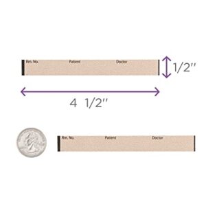 Carstens Patient ID Adhesive Medical Chart Labels for Carstens Spring-Loaded Metal Clipboards, Pre-Printed Sticker Labels (Room No. / Patient/Doctor), W4.5” x H.5”, Salmon, Roll of 120 Labels