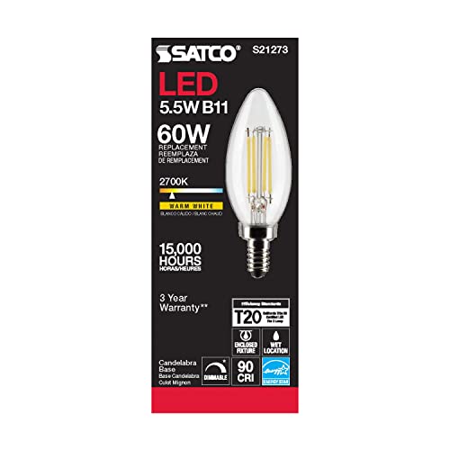 Satco S21273 5.5B11/LED/927/CL/120V/E12-6 Pack