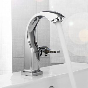 Faucet Chrome Plated Single Handle Bathroom Basin Faucet Deck Kitchen Faucet Single Hole Bathtub Single Cold Water Faucet Copper Alloy