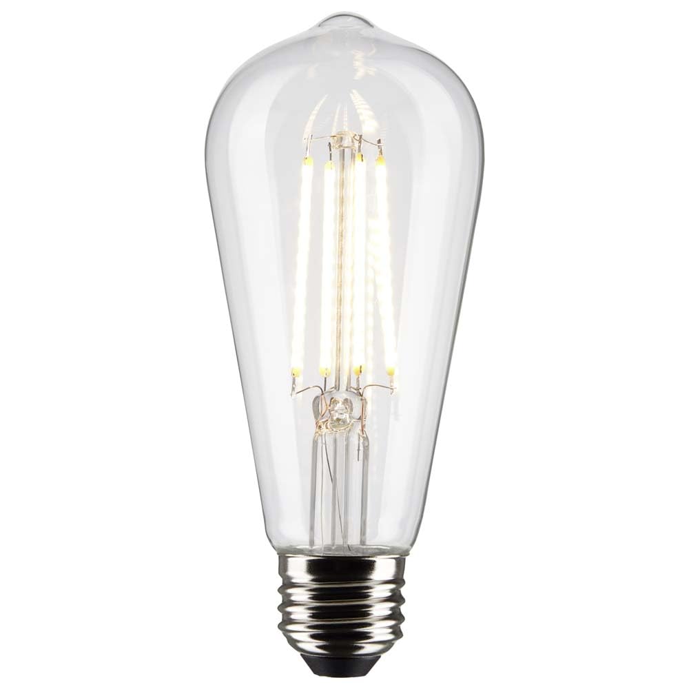 Satco S21364/06 8-Watt LED E26 Light Bulbs, 3000K, 15000 Hour Rating, Dimmable, 6 LED Light Bulbs