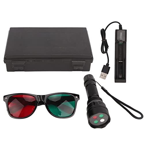 ZJchao Ophthalmic Portable Metal Worth 4 Dot Test Light, Ophthalmic Optical Devices Instruments with Red Green Glasses for Ophthalmologists, Orthoptists and Optometrists Eye Examination