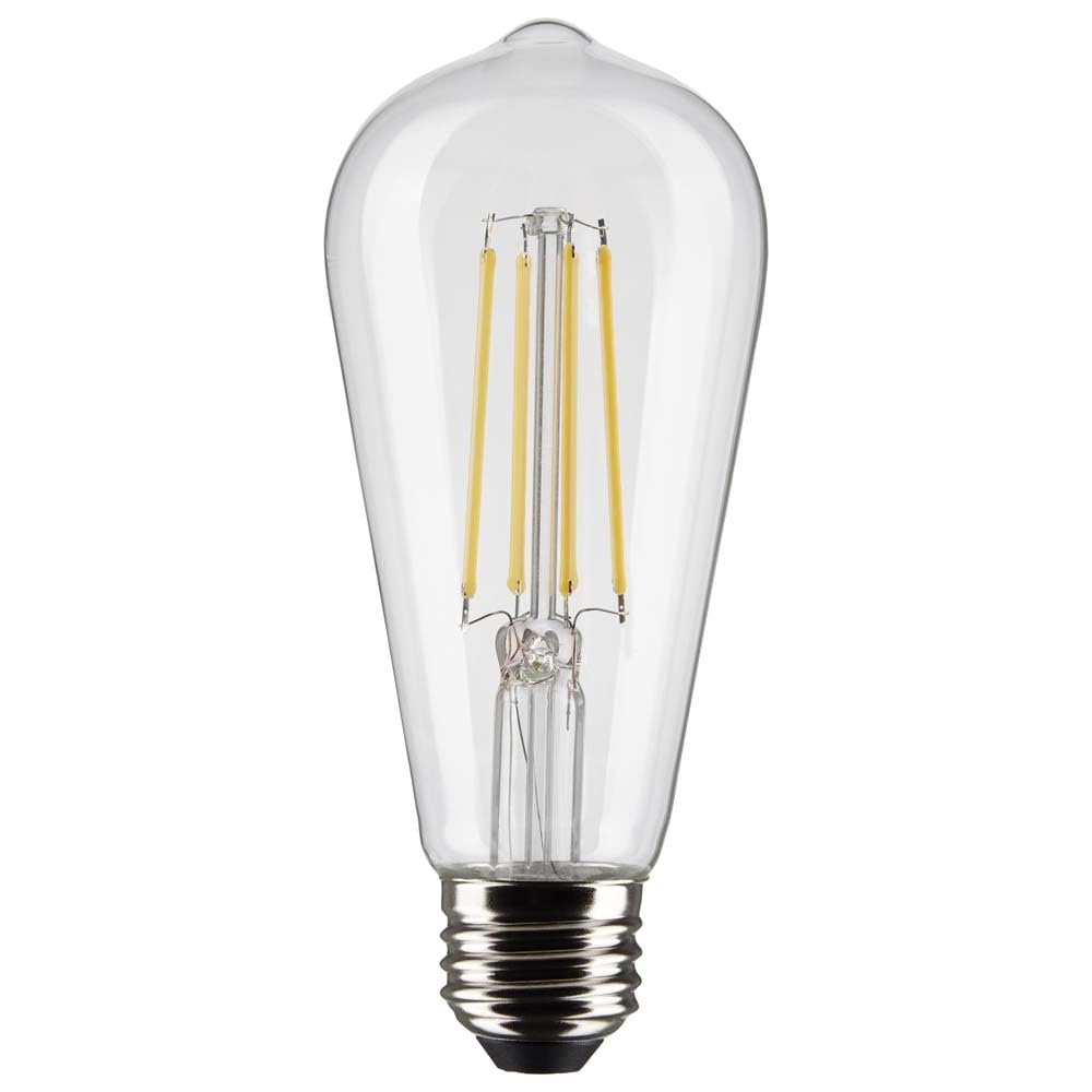 Satco S21364/06 8-Watt LED E26 Light Bulbs, 3000K, 15000 Hour Rating, Dimmable, 6 LED Light Bulbs