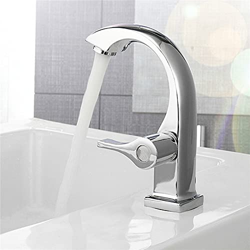 Faucet Chrome Plated Single Handle Bathroom Basin Faucet Deck Kitchen Faucet Single Hole Bathtub Single Cold Water Faucet Copper Alloy