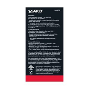 Satco S39836/06 9.8-Watt LED E26 Light Bulbs, 3000K, 25000 Hour Rating, Dimmable, 1 Count (Pack of 6)