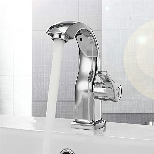 Faucet Chrome Plated Single Handle Bathroom Basin Faucet Deck Kitchen Faucet Single Hole Bathtub Single Cold Water Faucet Copper Alloy