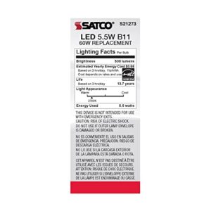 Satco S21273 5.5B11/LED/927/CL/120V/E12-6 Pack