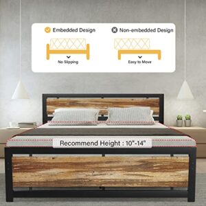 Pliwier Bed Frame with Headboard and Footboard, 13 Heavy Duty Bed Slats, 16 Sturdy Legs Support, No Box Spring Needed, Noise Free, Easy Assembly