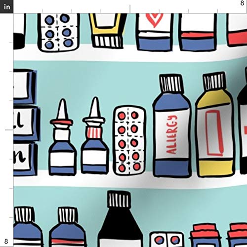 Spoonflower Fabric - Medicine Medical Pills Doctor Printed on Petal Signature Cotton Fabric Fat Quarter - Sewing Quilting Apparel Crafts Decor