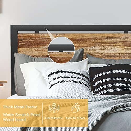 Pliwier Bed Frame with Headboard and Footboard, 13 Heavy Duty Bed Slats, 16 Sturdy Legs Support, No Box Spring Needed, Noise Free, Easy Assembly