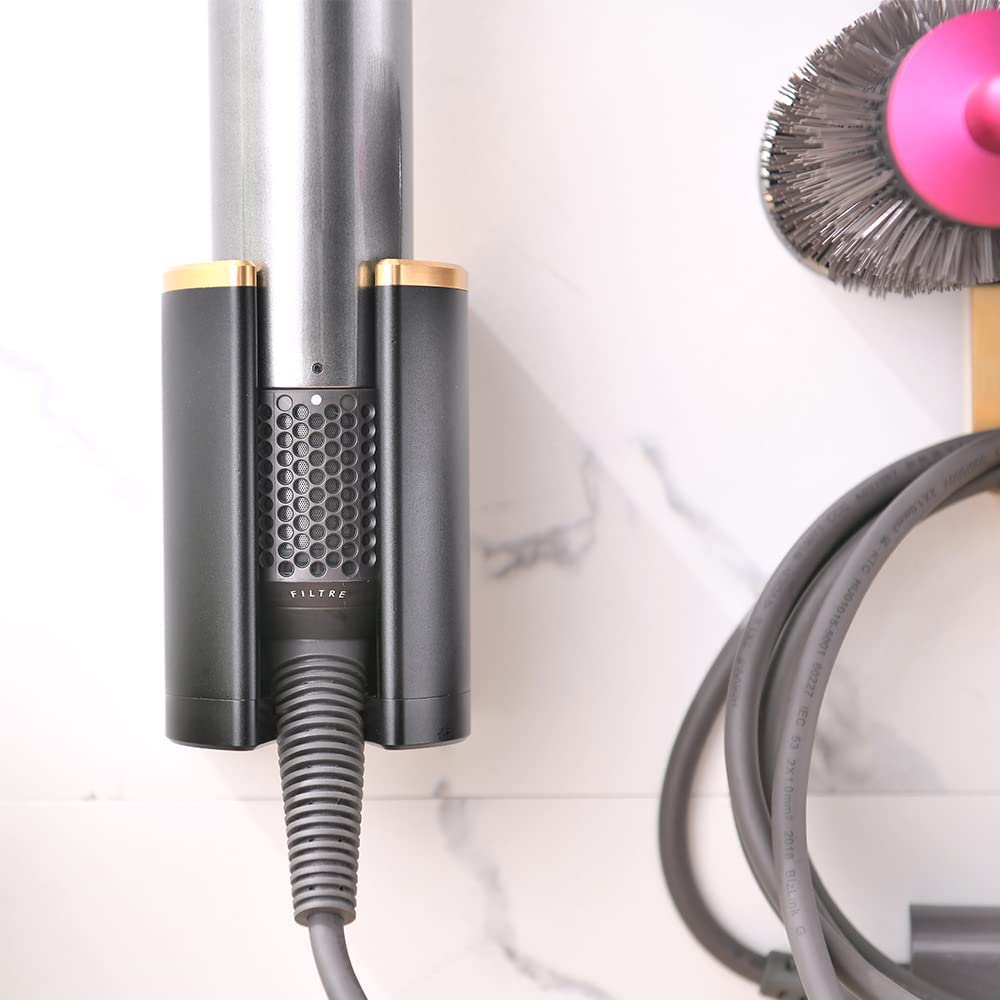 Wall Mount Holder for Dyson Airwrap Styler Hair Curling Iron Barrels and Brushes, Metal Organizer Storage Rack, Curling Iron and Accessories Organizer Rack, Suitable for Home Bedroom Bathroom