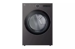 lg dlex6700b 27 inch smart electric dryer with 7.4 cu. ft. capacity, 23 dryer cycles, wrinkle care, turbosteam, dial-a cycle™ knob, flowsense indicator, ai fabric sensor