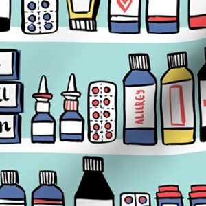 Spoonflower Fabric - Medicine Medical Pills Doctor Printed on Petal Signature Cotton Fabric Fat Quarter - Sewing Quilting Apparel Crafts Decor