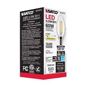 Satco S21273 5.5B11/LED/927/CL/120V/E12-6 Pack