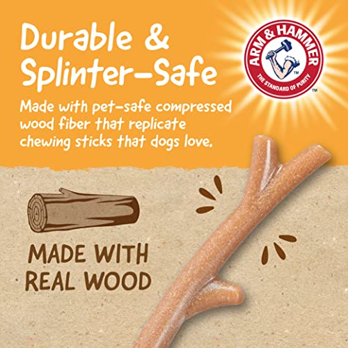 Arm & Hammer for Pets Barkies Tree Branch Compressed Wood Collection, 8 Inch Bacon Flavored Wood Blend Chew Toy for Dogs | Faux Stick, Splinter-Free, Safer & Durable Alternative to Chewing Sticks