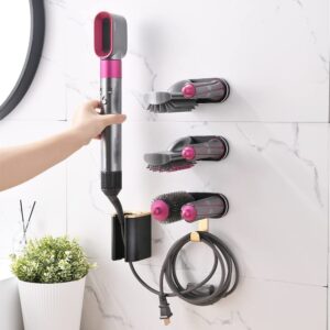 Wall Mount Holder for Dyson Airwrap Styler Hair Curling Iron Barrels and Brushes, Metal Organizer Storage Rack, Curling Iron and Accessories Organizer Rack, Suitable for Home Bedroom Bathroom