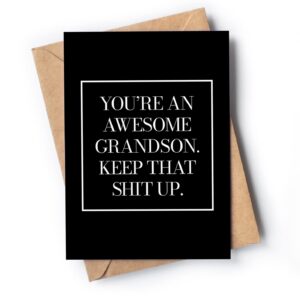 Grandson Birthday Card - Easter Card for Grandson - Funny Card for Grandson - Happy Birthday Grandson - Graduation Card Grandson - Valentine's Day Card Grandson - Grandson Card