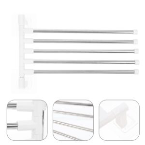 STOBAZA 2 Sets Rotating Towel Hanger Iron Towel Rack Rotatory Towel Rack Bath Towel Holder Multipurpose Towel -mounted Towel Rack Kitchen Towel Hanging Rack Nail- Towel Shelf