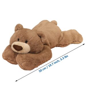 Doireum Weighted Stuffed Animals, 3.3 lbs Weighted Bear Stuffed Animal Toy Brown Bear Plush Throw Pillow Gifts for Boys Girls, 19.6 inch