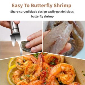 ADORAMBLING Shrimp Deveiner Tool and Peeler Set Multifunctional Shrimp Deveining Tool Efficient Shrimp Peeler and Deveiner Tool Portable Shrimp Cleaner Shrimp Knife for Easy Shrimp Deveining