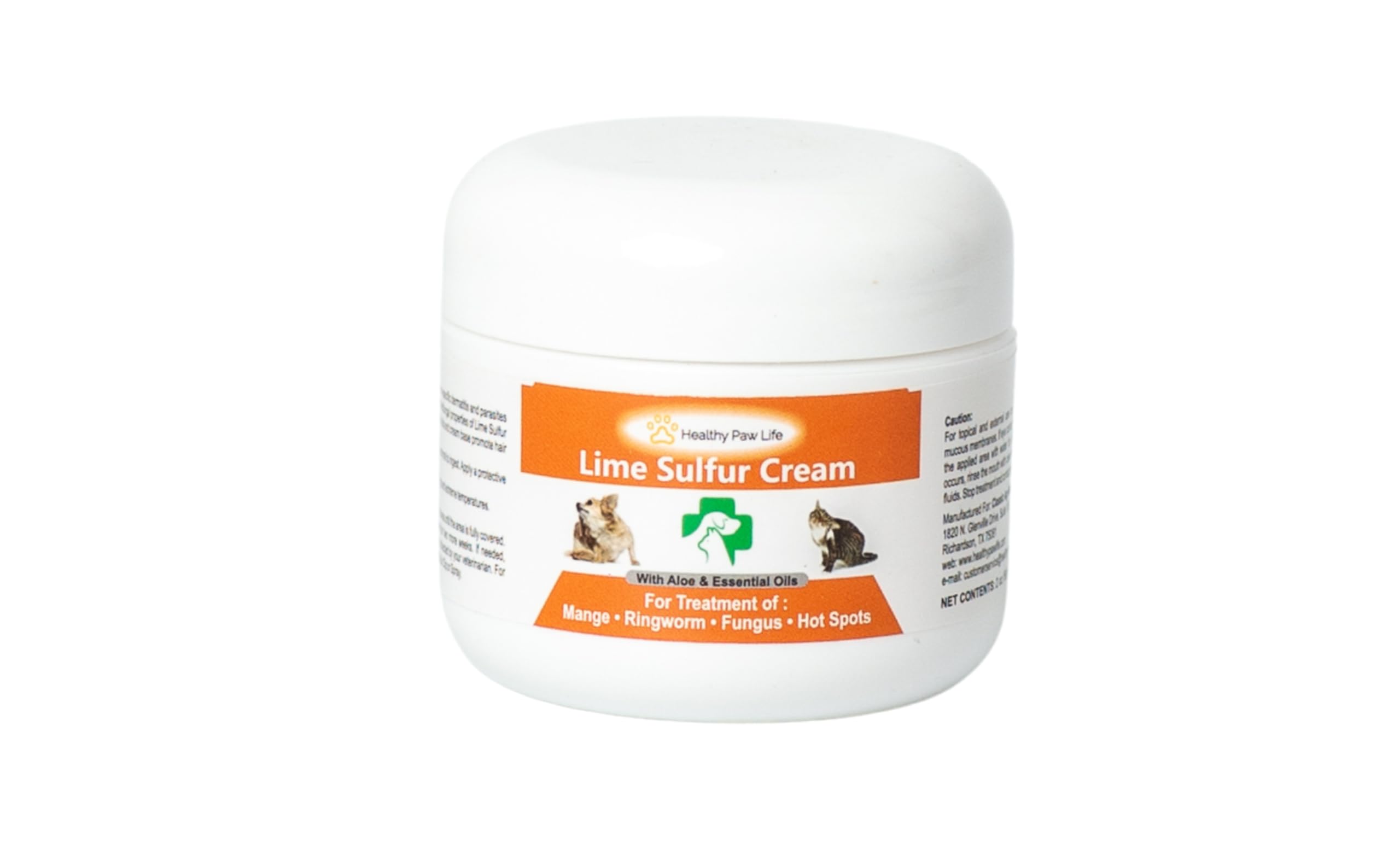 Healthy Paw Life Lime Sulfur Pet Skin Cream (4 oz) - Pet Care for Itchy and Dry Skin - Safe Solution for Dog, Cat, Puppy, Kitten, Horse