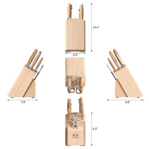 Cangshan OLIV Series 8-Piece Knife Block Set, Forged Swedish 14C28N Steel, Maple Block, 501684